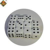 standard 16mm white dice with black pips dots for board games