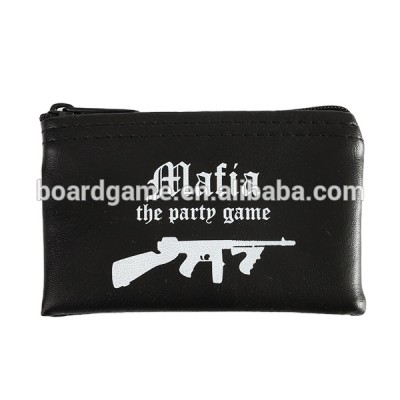 Mini customized logo PU material bags with zipper